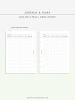D112_DO1P | Daily Journal Diary Printable Pages, Line Dot Grid Notes