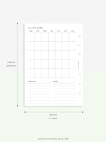 M112 | Month on a Page, Monthly Planner Printable Inserts
