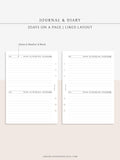D112_2DO1P | Daily Journal Diary Printable Pages, Line Dot Grid Notes