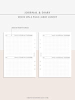 D112_2DO1P | Daily Journal Diary Printable Pages, Line Dot Grid Notes