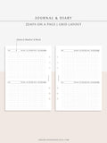 D112_2DO1P | Daily Journal Diary Printable Pages, Line Dot Grid Notes