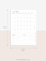 M112 | Month on a Page, Monthly Planner Printable Inserts