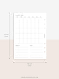 M112 | Month on a Page, Monthly Planner Printable Inserts