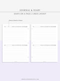 D112_2DO1P | Daily Journal Diary Printable Pages, Line Dot Grid Notes