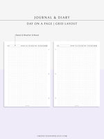 D112_DO1P | Daily Journal Diary Printable Pages, Line Dot Grid Notes