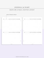 D112_2DO1P | Daily Journal Diary Printable Pages, Line Dot Grid Notes