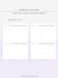 D112_2DO1P | Daily Journal Diary Printable Pages, Line Dot Grid Notes
