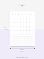 M112 | Month on a Page, Monthly Planner Printable Inserts
