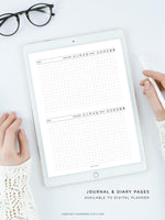 D112_2DO1P | Daily Journal Diary Printable Pages, Line Dot Grid Notes