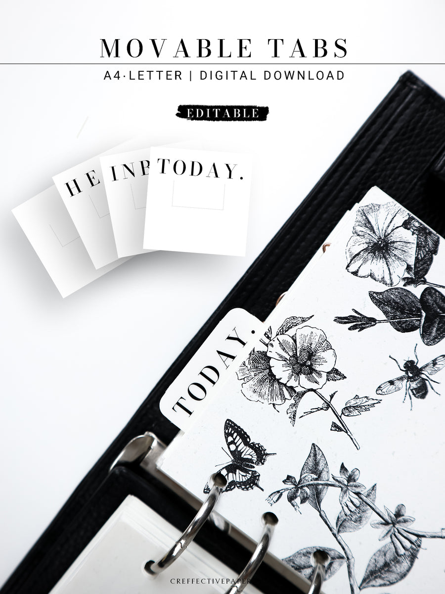 DA117 | Movable Tabs & Index, Fillable Template – CreffectivePaper