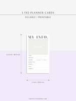 N129 | 3.5x2 Editable Planner Cards