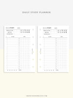 D108 | Daily Study Planner Inserts Printable Template