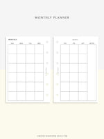M101 | Basic Monthly Planner Printable Inserts for Minimalist