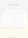 M101 | Basic Monthly Planner Printable Inserts for Minimalist