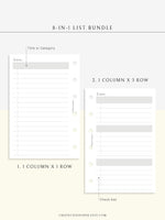 N107 | Checklist Bundle Template to Personalize Category