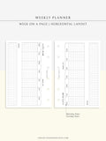 W102_H_2 | Horizontal Weekly Planner Printable