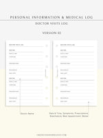 N113 | Personal Information & Medical Log Template