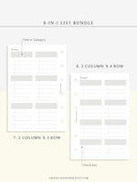 N107 | Checklist Bundle Template to Personalize Category