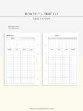M106_G | Monthly Planner with 31 Days Habit Tracker Printable Inserts