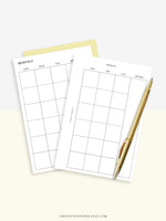 M101 | Basic Monthly Planner Printable Inserts for Minimalist