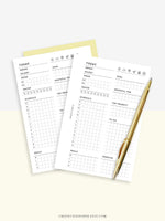 D102 | Daily Planner Inserts Printable Template, Minimal Grid Layout
