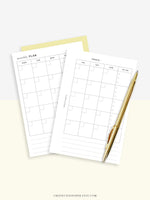 M110 | Minimal Monthly Planner Printable Inserts Template