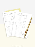 W108 | Week on a Page, Weekly Planner Printable Inserts Template