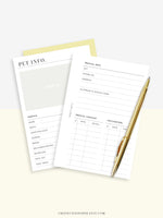 N110 | Printable Pet Information & Care Planner Template