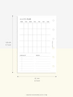 M112 | Month on a Page, Monthly Planner Printable Inserts