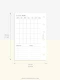 M112 | Month on a Page, Monthly Planner Printable Inserts