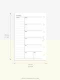 W107 | Week on a Page, Weekly Planner Printable Inserts, Monday Start