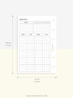 M106_G | Monthly Planner with 31 Days Habit Tracker Printable Inserts