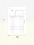 M106_G | Monthly Planner with 31 Days Habit Tracker Printable Inserts