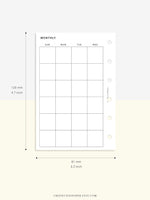 M101 | Basic Monthly Planner Printable Inserts for Minimalist