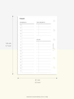 D107 | Printable Daily Schedule Planner Inserts Template