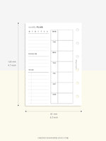 W108 | Week on a Page, Weekly Planner Printable Inserts Template