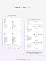 N117 | Travel Planner Bundle, Trip Overview, Vacation Planning