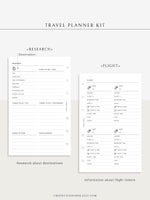 N117 | Travel Planner Bundle, Trip Overview, Vacation Planning