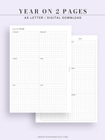 Y105 | Year on 2 Pages, Grid Layout