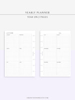 Y105 | Year on 2 Pages, Grid Layout