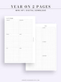 Y105 | Year on 2 Pages, Grid Layout