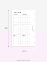 Y105 | Year on 2 Pages, Grid Layout