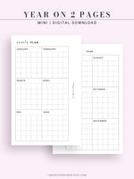 Y105 | Year on 2 Pages, Grid Layout