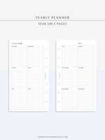 Y105 | Year on 2 Pages, Grid Layout