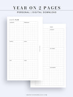 Y105 | Year on 2 Pages, Grid Layout