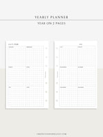 Y105 | Year on 2 Pages, Grid Layout