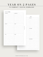 Y105 | Year on 2 Pages, Grid Layout