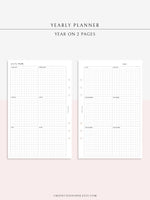 Y105 | Year on 2 Pages, Grid Layout